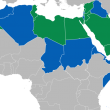 アラビア語が公用語の国の地図